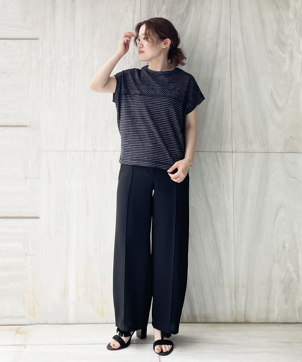 NHLJP20190 GIANNI LO GIUDICE(小さいサイズ)(メゾン ドゥ サンク) センタープレスストレートパンツ ベージュ