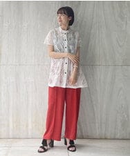 NHLJP20190 GIANNI LO GIUDICE(小さいサイズ)(メゾン ドゥ サンク) センタープレスストレートパンツ ベージュ