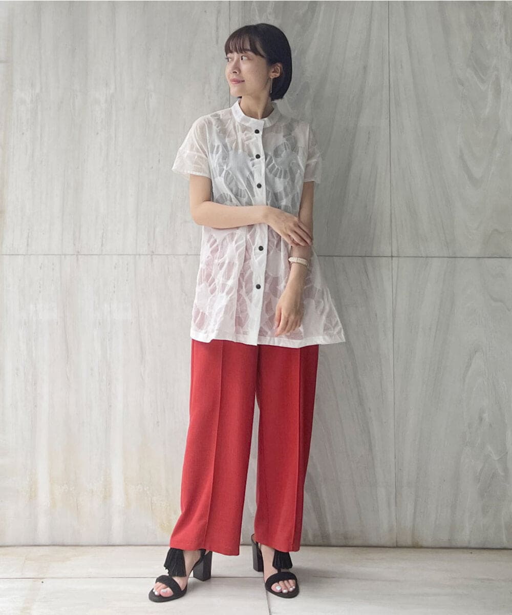 NHLJP20190 GIANNI LO GIUDICE(小さいサイズ)(メゾン ドゥ サンク) センタープレスストレートパンツ ベージュ