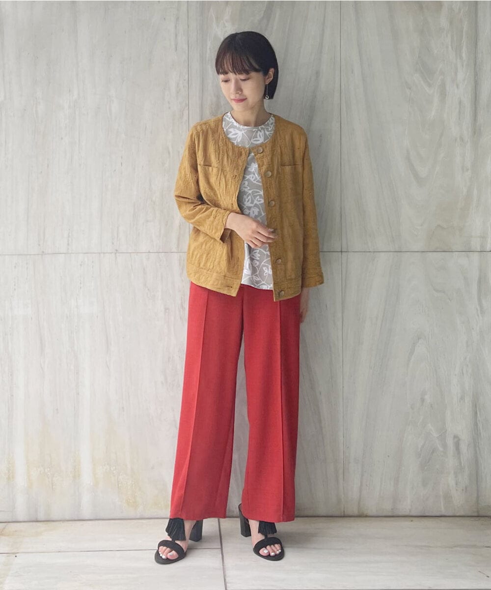 NHLJP20190 GIANNI LO GIUDICE(小さいサイズ)(メゾン ドゥ サンク) センタープレスストレートパンツ ベージュ