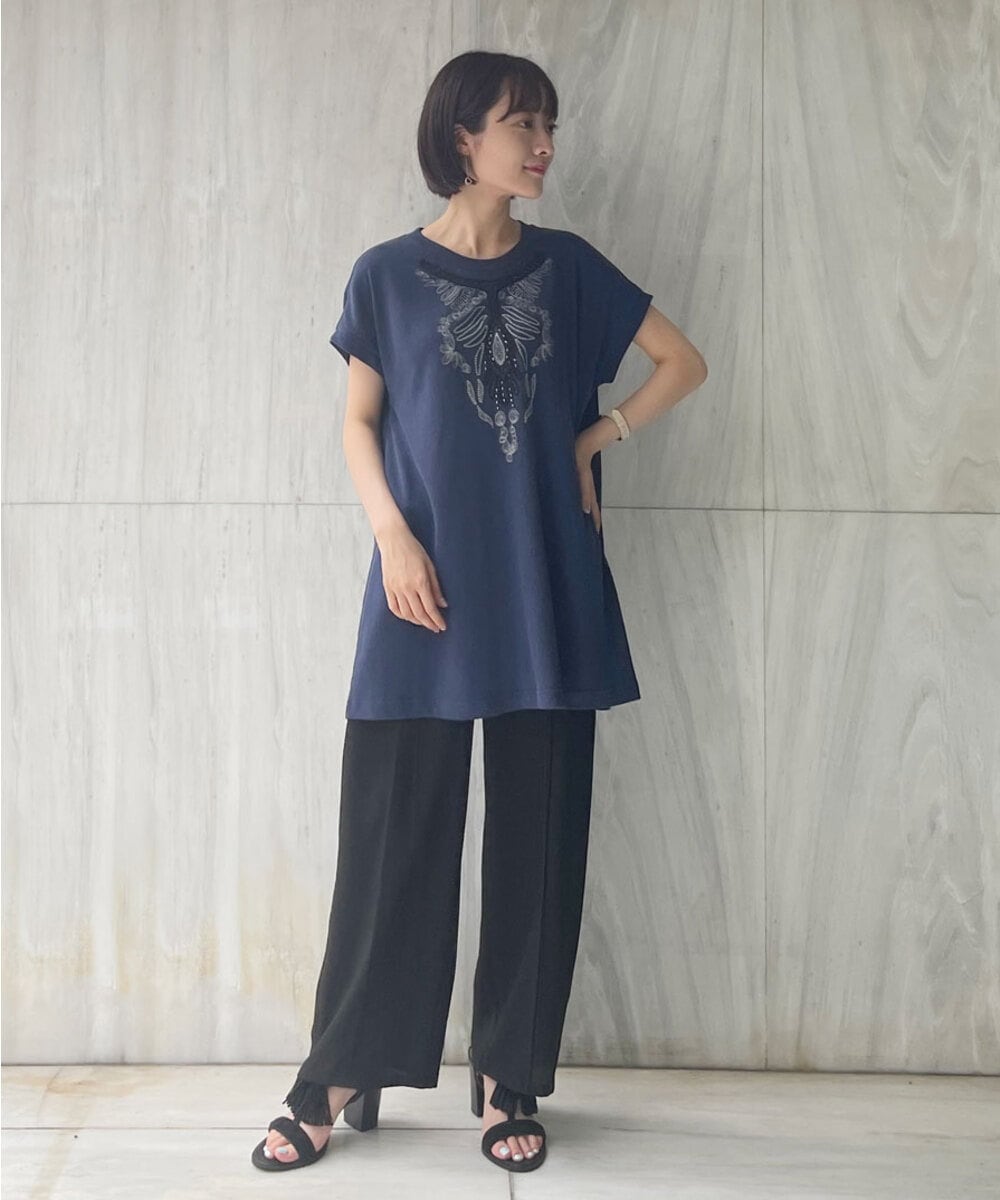 NHLJP20190 GIANNI LO GIUDICE(小さいサイズ)(メゾン ドゥ サンク) センタープレスストレートパンツ ベージュ