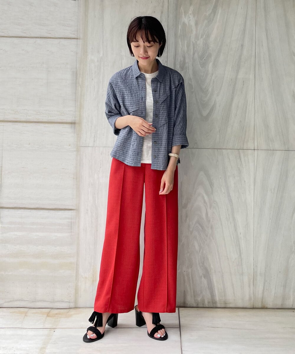 NHLJP20190 GIANNI LO GIUDICE(小さいサイズ)(メゾン ドゥ サンク) センタープレスストレートパンツ ベージュ