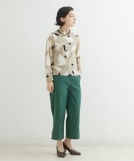 NHLJQ15250 GIANNI LO GIUDICE(小さいサイズ)(メゾン ドゥ サンク) ［日本製］起毛ストライプストレートパンツ グリーン