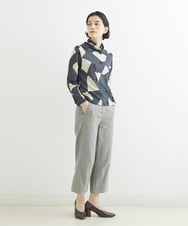 NHLJQ15250 GIANNI LO GIUDICE(小さいサイズ)(メゾン ドゥ サンク) ［日本製］起毛ストライプストレートパンツ グリーン