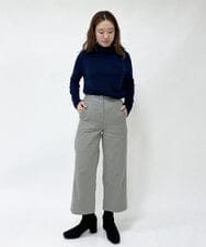 NHLJQ15250 GIANNI LO GIUDICE(小さいサイズ)(メゾン ドゥ サンク) ［日本製］起毛ストライプストレートパンツ グリーン