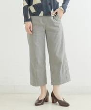 NHLJQ15250 GIANNI LO GIUDICE(小さいサイズ)(メゾン ドゥ サンク) ［日本製］起毛ストライプストレートパンツ グレー
