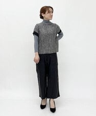 NHLJQ21270 GIANNI LO GIUDICE(小さいサイズ)(メゾン ドゥ サンク) エコレザーストレートパンツ ブラック