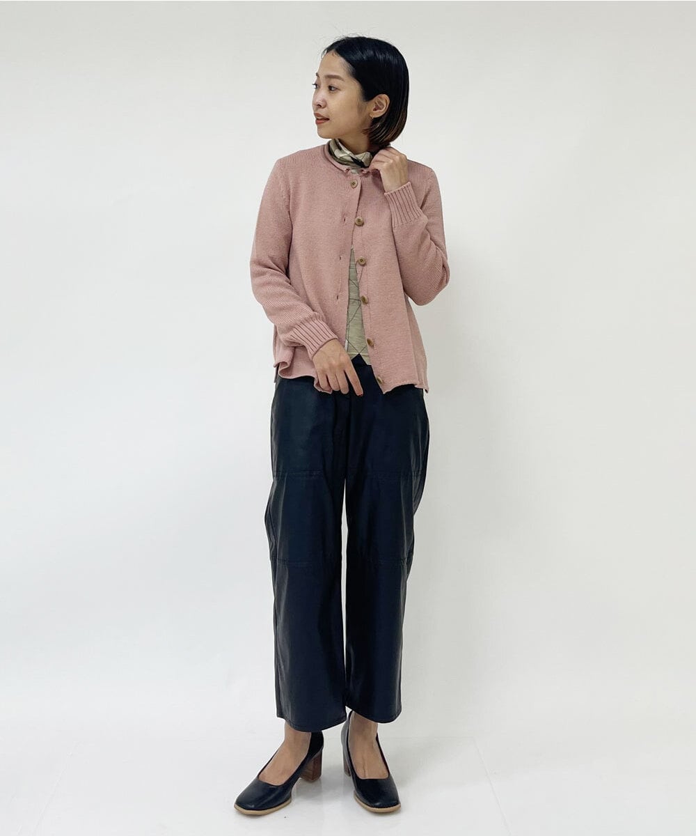 NHLJQ21270 GIANNI LO GIUDICE(小さいサイズ)(メゾン ドゥ サンク) エコレザーストレートパンツ ブラック