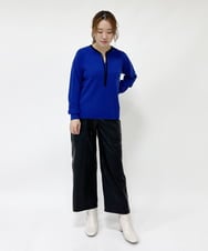 NHLJQ21270 GIANNI LO GIUDICE(小さいサイズ)(メゾン ドゥ サンク) エコレザーストレートパンツ ブラック