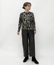 NHLJQ21270 GIANNI LO GIUDICE(小さいサイズ)(メゾン ドゥ サンク) エコレザーストレートパンツ ブラック