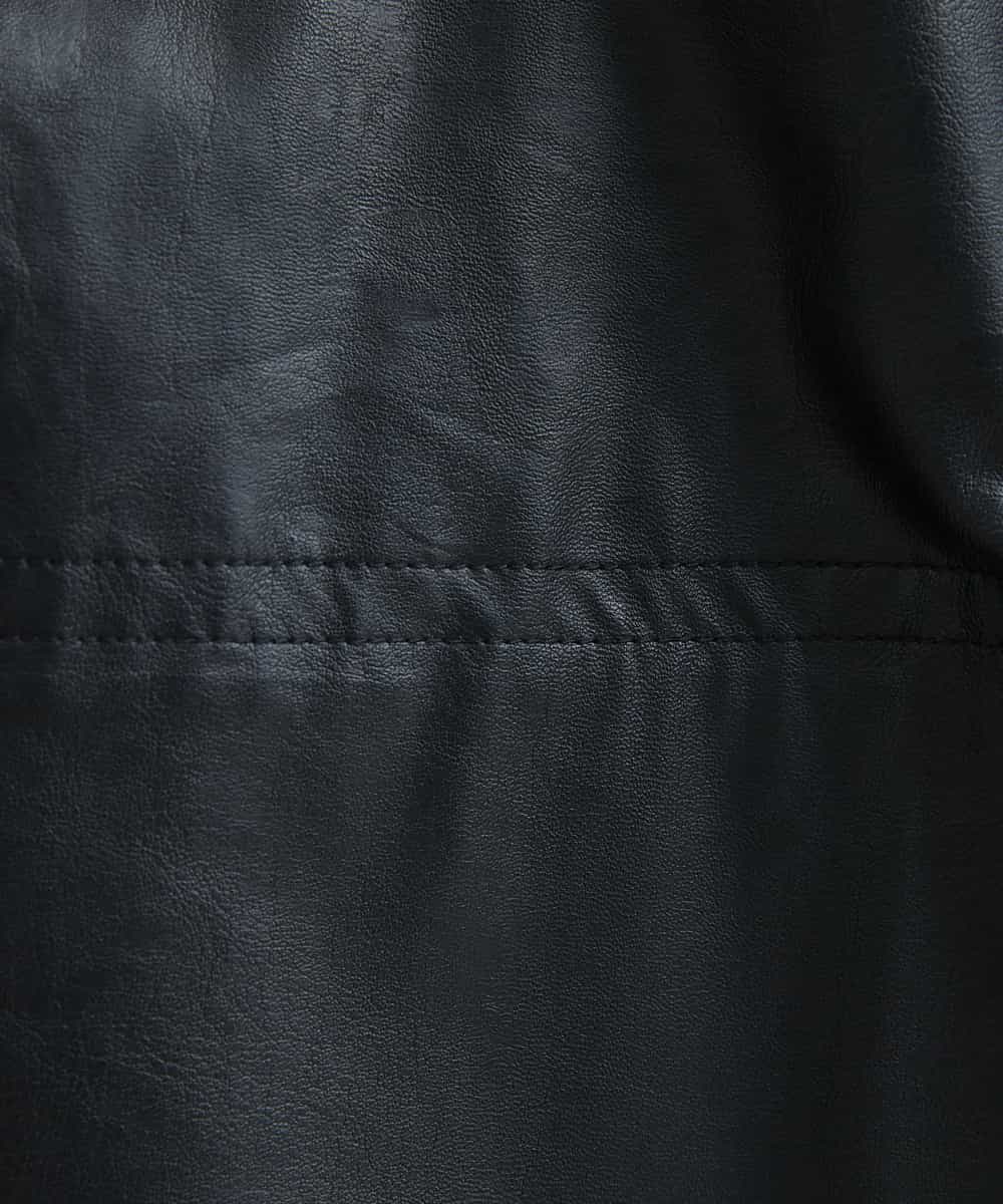 NHLJQ21270 GIANNI LO GIUDICE(小さいサイズ)(メゾン ドゥ サンク) エコレザーストレートパンツ ブラック