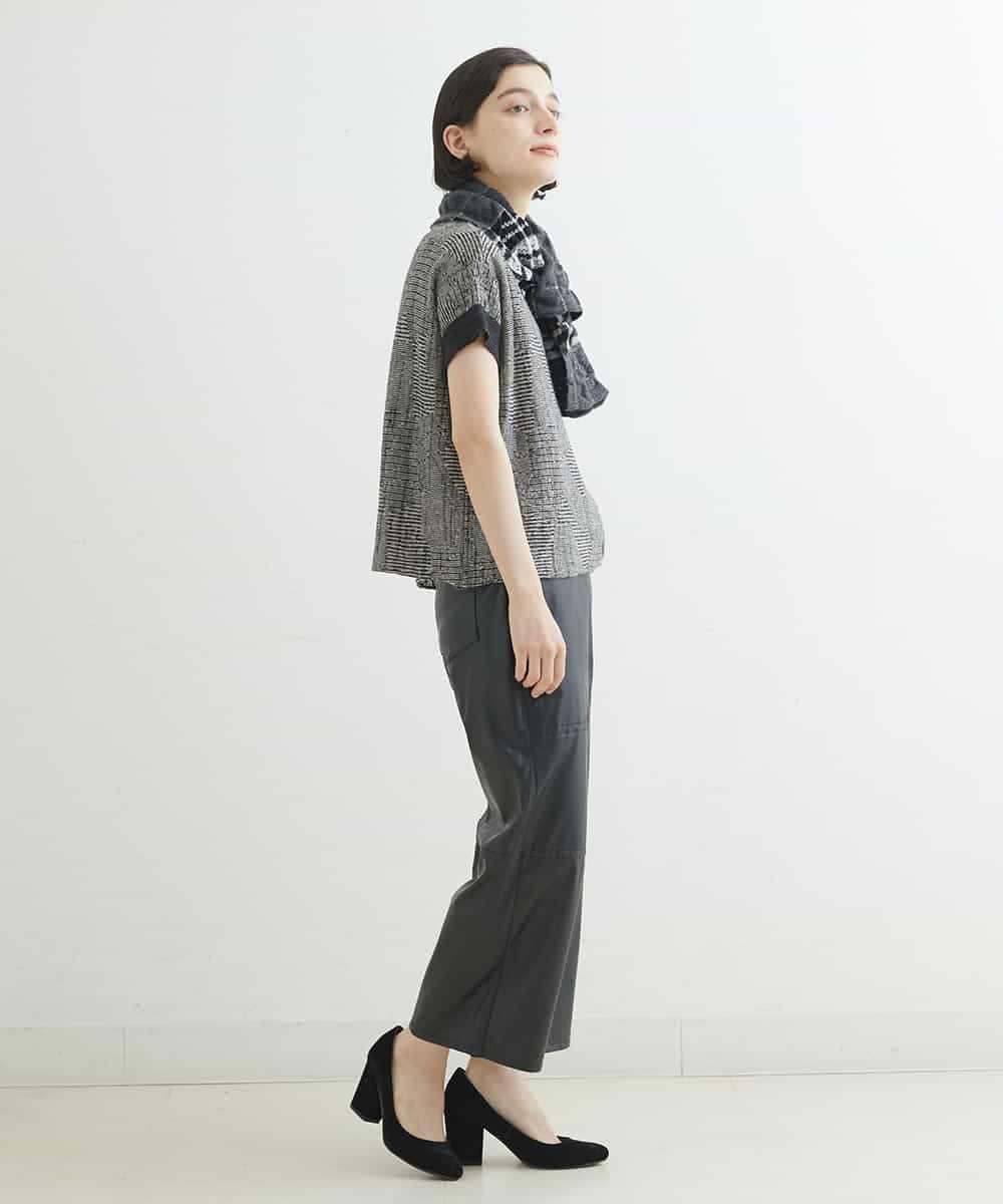 NHLJQ21270 GIANNI LO GIUDICE(小さいサイズ)(メゾン ドゥ サンク) エコレザーストレートパンツ ブラック