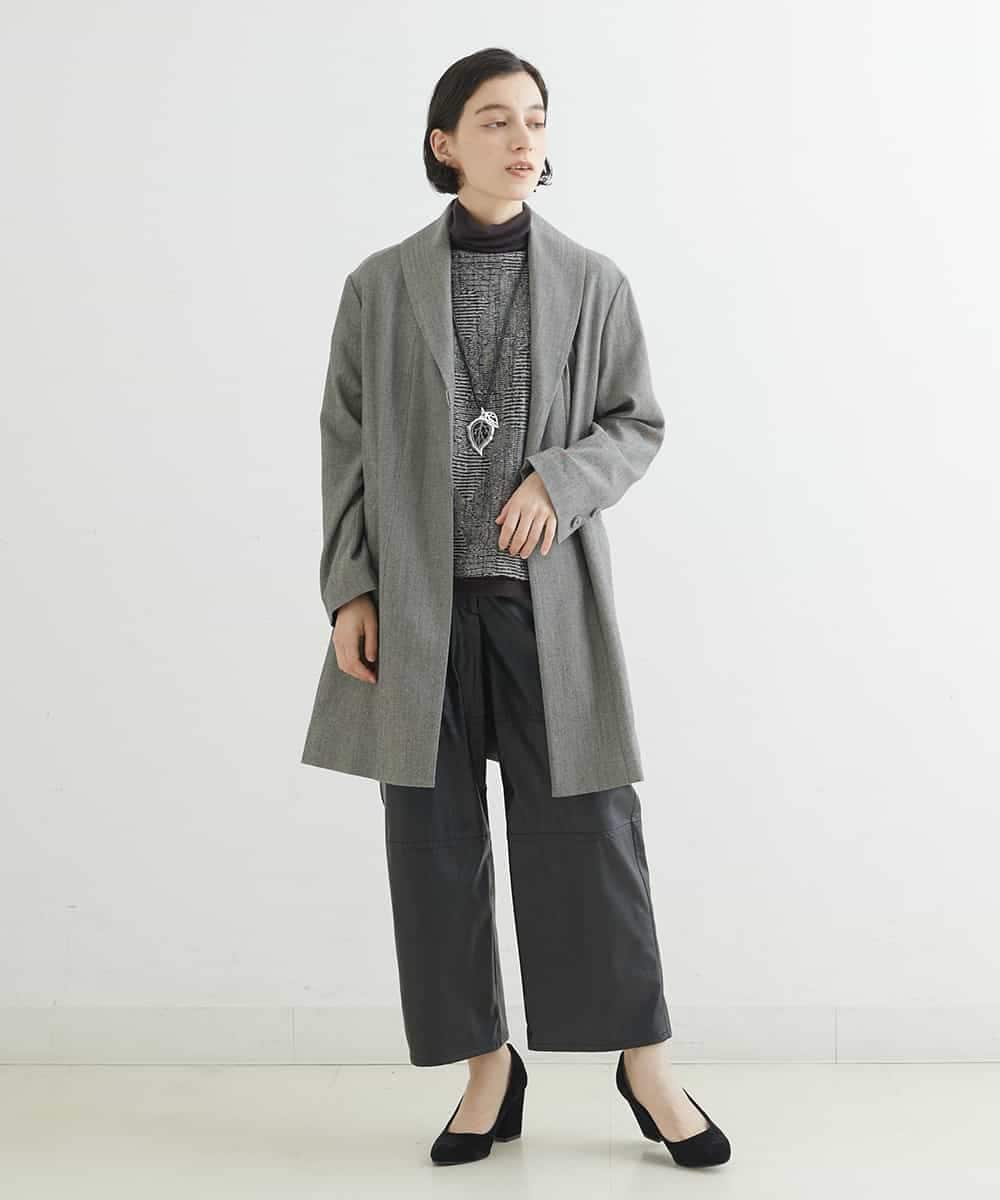 NHLJQ21270 GIANNI LO GIUDICE(小さいサイズ)(メゾン ドゥ サンク) エコレザーストレートパンツ ブラック