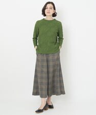 NHLJS02250 GIANNI LO GIUDICE(小さいサイズ)(メゾン ドゥ サンク) [セットアップ対応・日本製]ワイドクロップドパンツ グレー系チェック柄