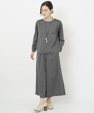 NHLJS02250 GIANNI LO GIUDICE(小さいサイズ)(メゾン ドゥ サンク) [セットアップ対応・日本製]ワイドクロップドパンツ グレー系チェック柄