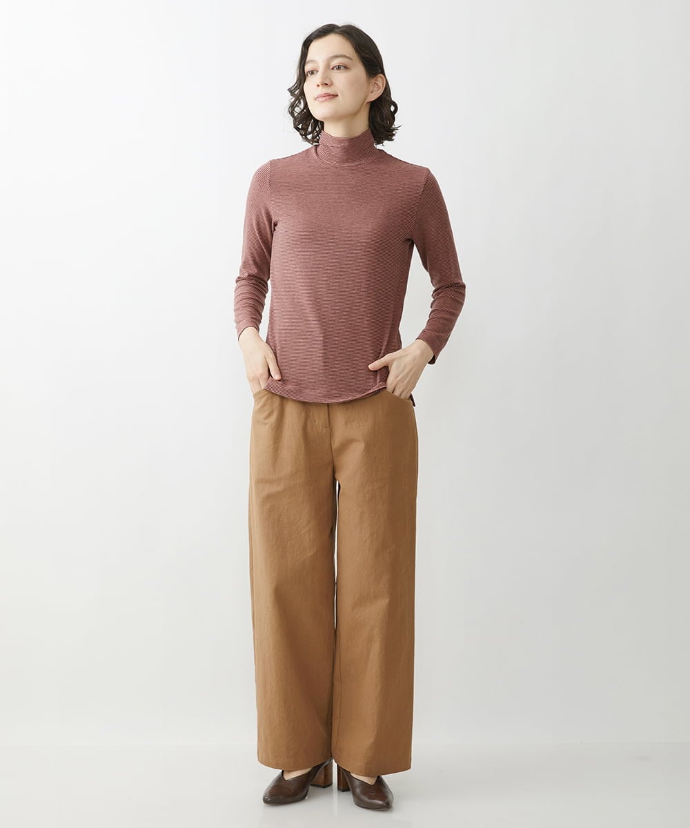 NHLJS22210 GIANNI LO GIUDICE(小さいサイズ)(メゾン ドゥ サンク) コットンスラブツイルパンツ キャメル