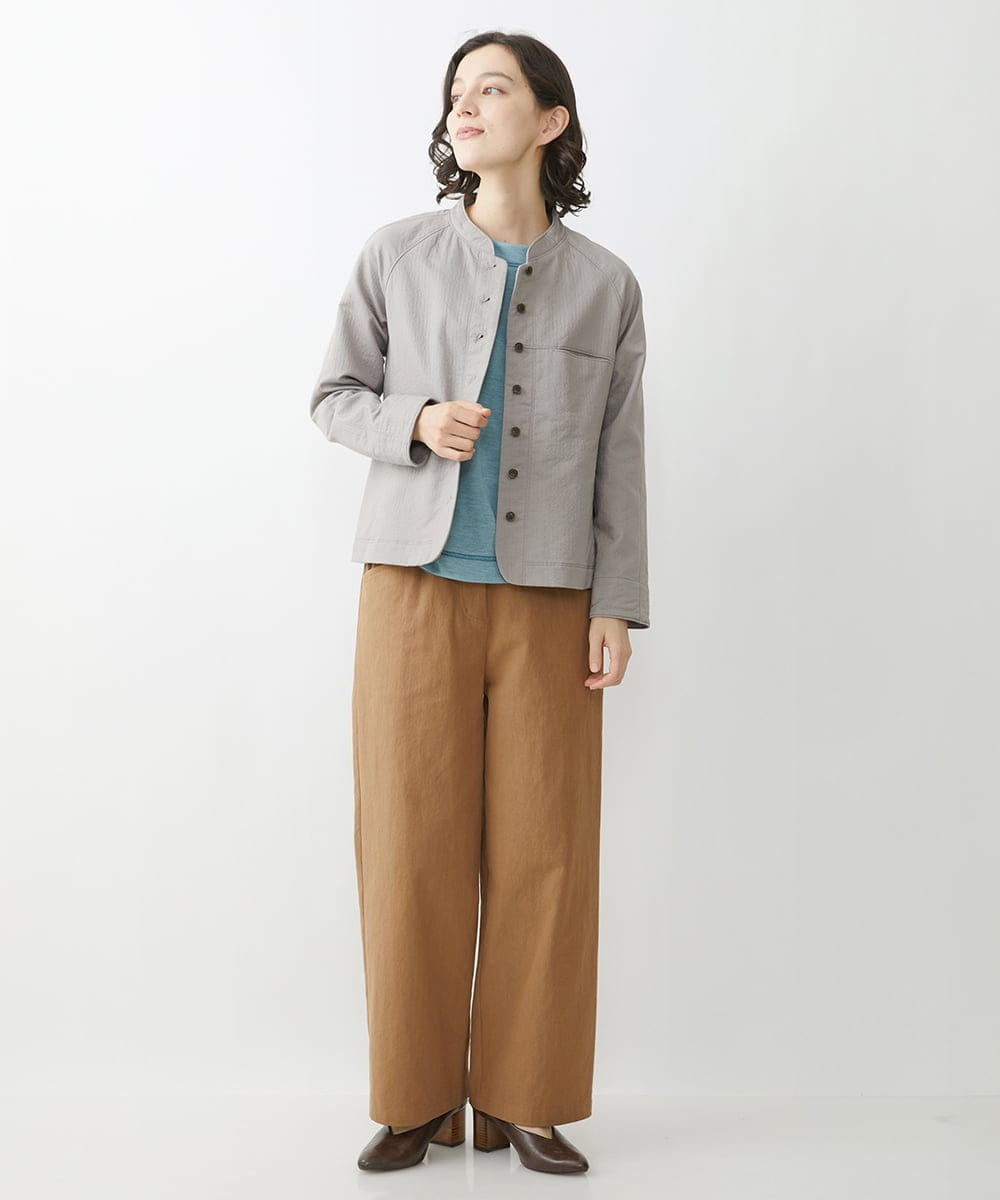 NHLJS22210 GIANNI LO GIUDICE(小さいサイズ)(メゾン ドゥ サンク) コットンスラブツイルパンツ キャメル
