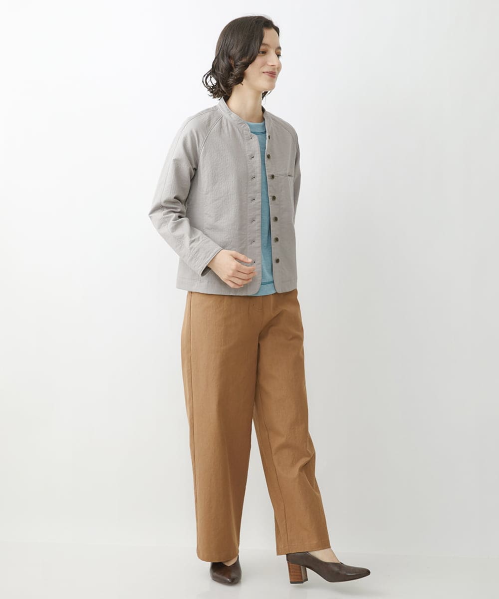 NHLJS22210 GIANNI LO GIUDICE(小さいサイズ)(メゾン ドゥ サンク) コットンスラブツイルパンツ キャメル
