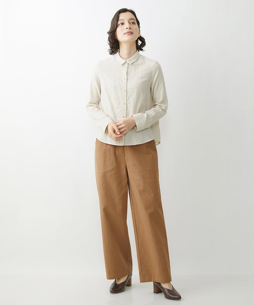 NHLJS22210 GIANNI LO GIUDICE(小さいサイズ)(メゾン ドゥ サンク) コットンスラブツイルパンツ キャメル