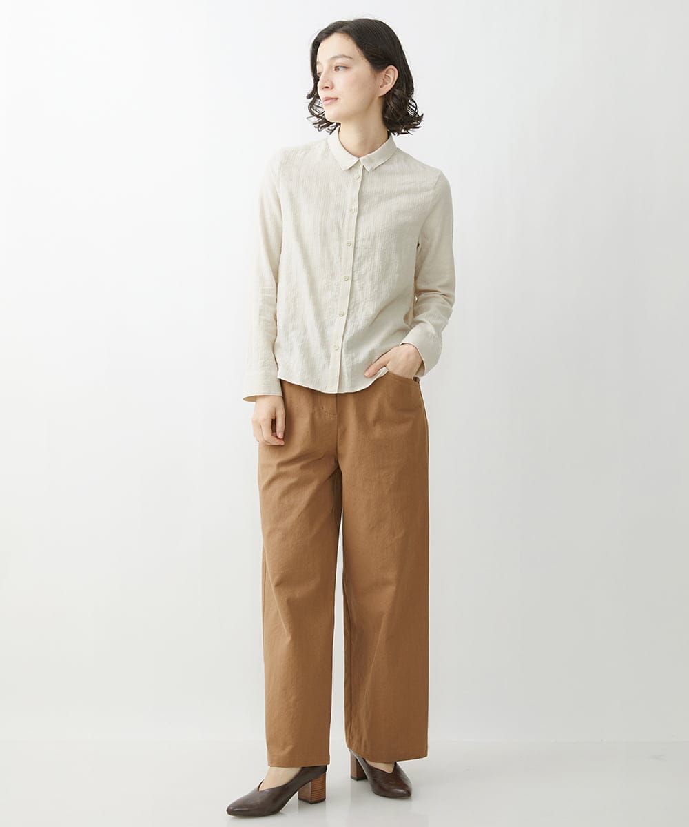 NHLJS22210 GIANNI LO GIUDICE(小さいサイズ)(メゾン ドゥ サンク) コットンスラブツイルパンツ キャメル