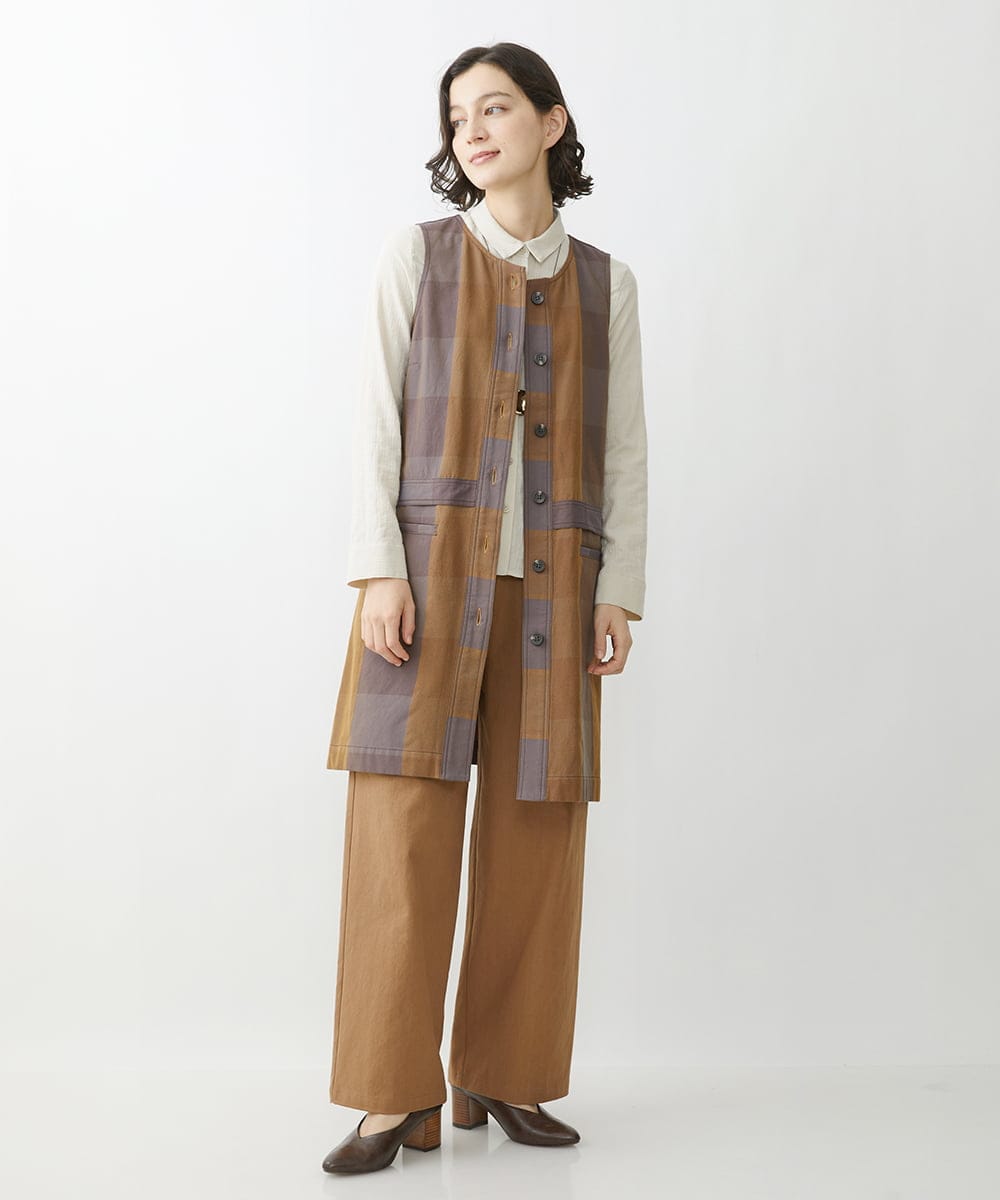 NHLJS22210 GIANNI LO GIUDICE(小さいサイズ)(メゾン ドゥ サンク) コットンスラブツイルパンツ キャメル