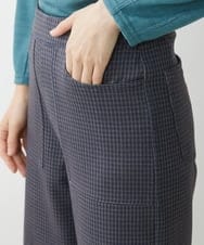 NHLJS30230 GIANNI LO GIUDICE(小さいサイズ)(メゾン ドゥ サンク) [リバーシブル]ダンボールチェック柄ガウチョパンツ ネイビー