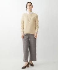 NHLJS30230 GIANNI LO GIUDICE(小さいサイズ)(メゾン ドゥ サンク) [リバーシブル]ダンボールチェック柄ガウチョパンツ ネイビー