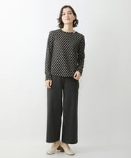 NHLJS30230 GIANNI LO GIUDICE(小さいサイズ)(メゾン ドゥ サンク) [リバーシブル]ダンボールチェック柄ガウチョパンツ ネイビー