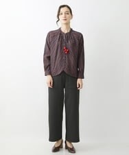 NHLJS30230 GIANNI LO GIUDICE(小さいサイズ)(メゾン ドゥ サンク) [リバーシブル]ダンボールチェック柄ガウチョパンツ ネイビー