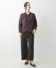 NHLJS30230 GIANNI LO GIUDICE(小さいサイズ)(メゾン ドゥ サンク) [リバーシブル]ダンボールチェック柄ガウチョパンツ ネイビー