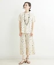NHLJT25230 GIANNI LO GIUDICE(小さいサイズ)(メゾン ドゥ サンク) [セットアップ対応]スラブコットンドット刺繍パンツ ブラック（墨黒）