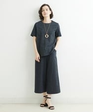 NHLJT25230 GIANNI LO GIUDICE(小さいサイズ)(メゾン ドゥ サンク) [セットアップ対応]スラブコットンドット刺繍パンツ ブラック（墨黒）