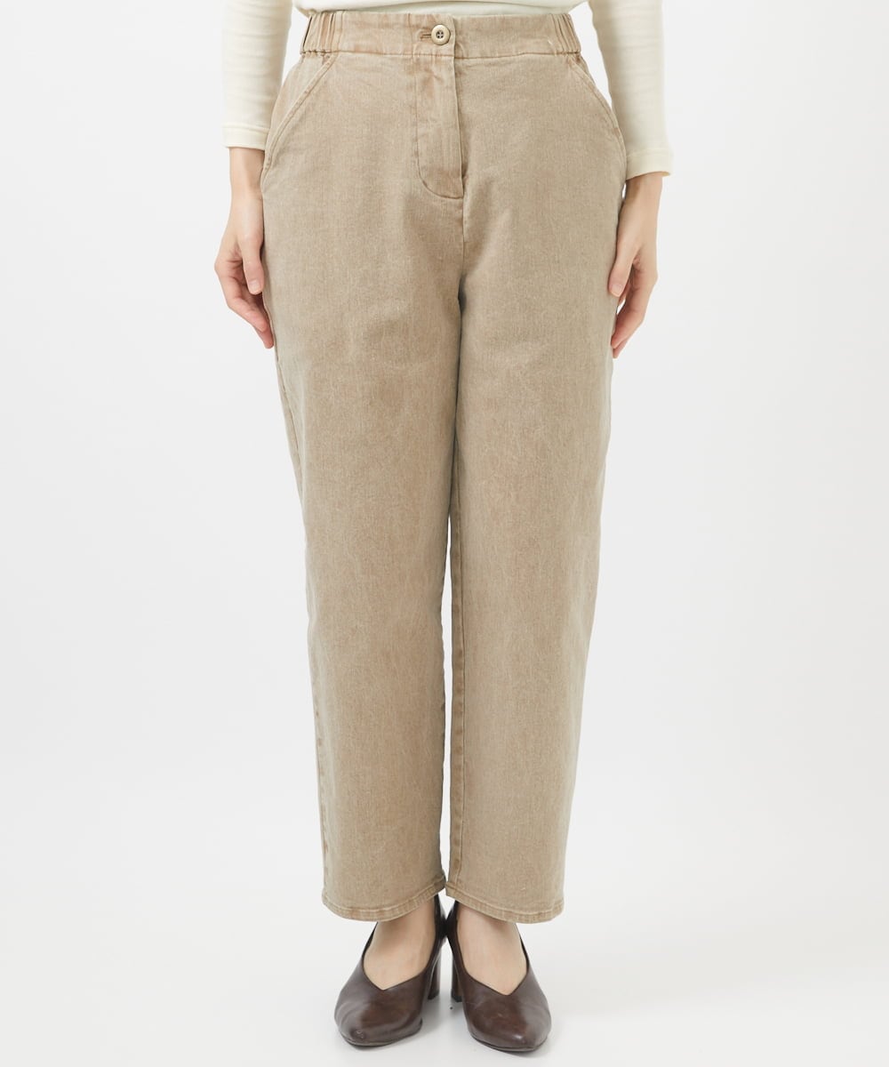 NHLJX90230 GIANNI LO GIUDICE(小さいサイズ)(メゾン ドゥ サンク) 顔料染めコットンストレッチテーパードパンツ ベージュ
