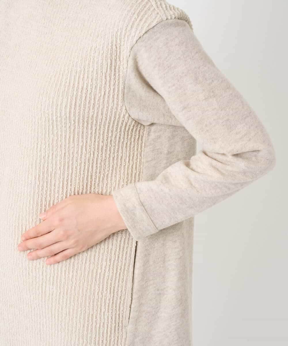 NHPAE20360 GIANNI LO GIUDICE(小さいサイズ)(メゾン ドゥ サンク) コットンスラブインレーチュニックカットソー ベージュ