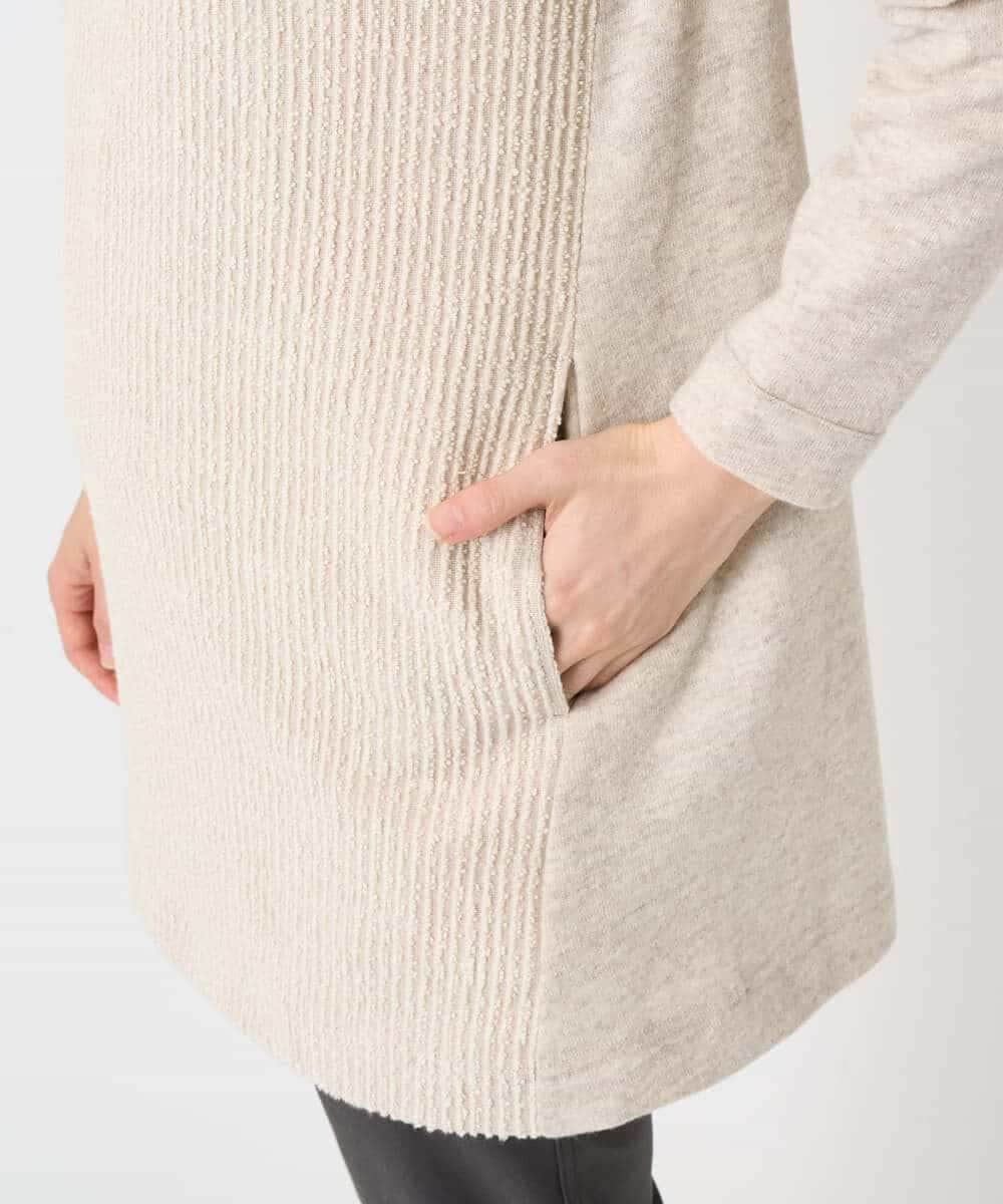 NHPAE20360 GIANNI LO GIUDICE(小さいサイズ)(メゾン ドゥ サンク) コットンスラブインレーチュニックカットソー ベージュ
