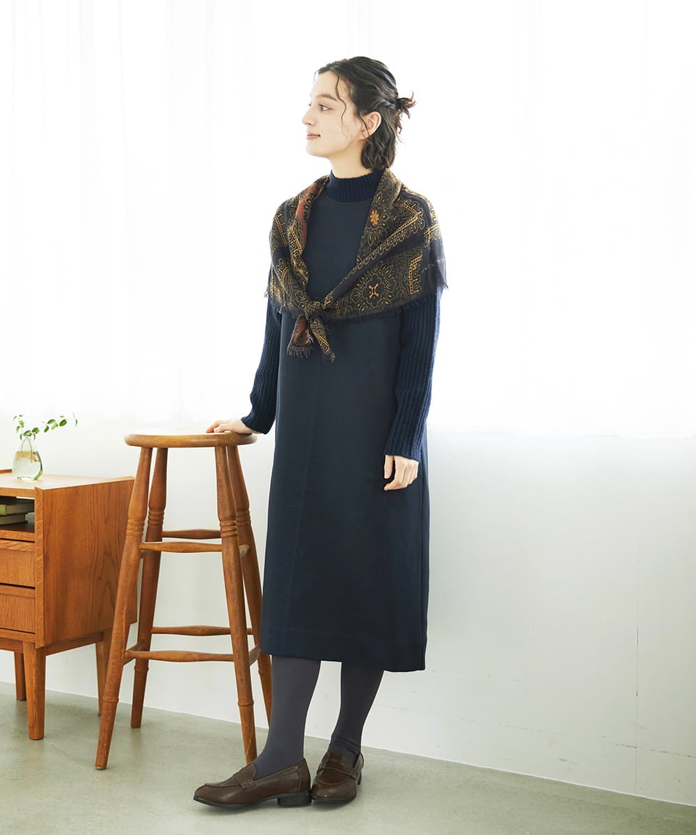 NHPAF12360 GIANNI LO GIUDICE(小さいサイズ)(メゾン ドゥ サンク) ＭＥＥＴ×ダンボールニットワンピース カーキ