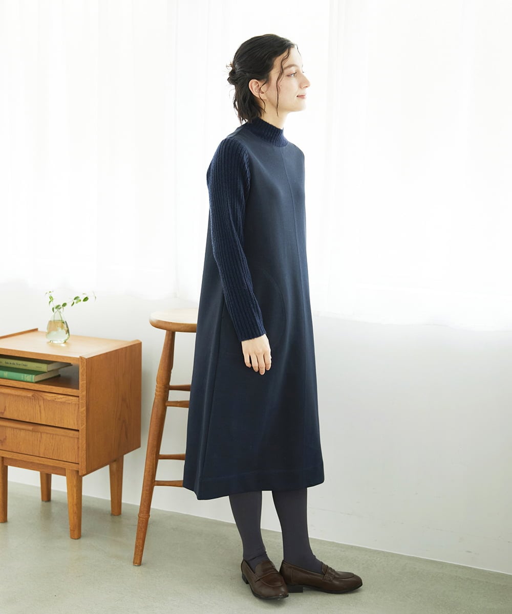 NHPAF12360 GIANNI LO GIUDICE(小さいサイズ)(メゾン ドゥ サンク) ＭＥＥＴ×ダンボールニットワンピース カーキ