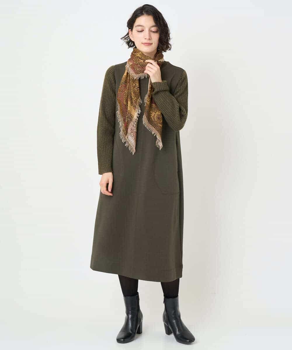 NHPAF12360 GIANNI LO GIUDICE(小さいサイズ)(メゾン ドゥ サンク) MEET×ダンボールニットワンピース カーキ