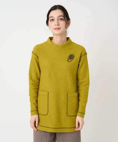 NHPAF18270 GIANNI LO GIUDICE(小さいサイズ) [日本製]ウールマイクロループスクランブル編みチュニックカットソー