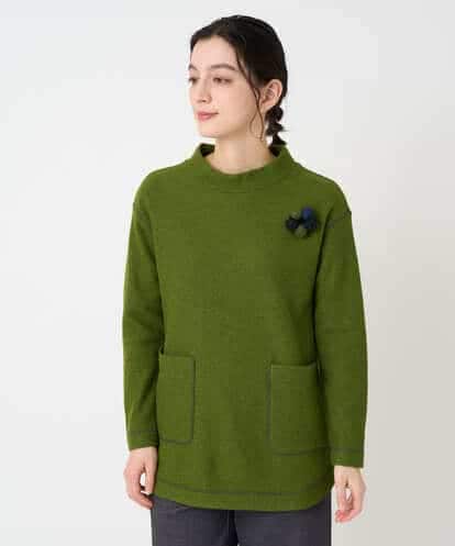 NHPAF18270 GIANNI LO GIUDICE(小さいサイズ) [日本製]ウールマイクロループスクランブル編みチュニックカットソー