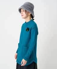 NHPAF18270 GIANNI LO GIUDICE(小さいサイズ)(メゾン ドゥ サンク) [日本製]ウールマイクロループスクランブル編みチュニックカットソー グリーン