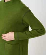 NHPAF18270 GIANNI LO GIUDICE(小さいサイズ)(メゾン ドゥ サンク) [日本製]ウールマイクロループスクランブル編みチュニックカットソー グリーン