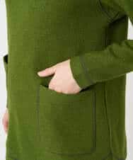 NHPAF18270 GIANNI LO GIUDICE(小さいサイズ)(メゾン ドゥ サンク) [日本製]ウールマイクロループスクランブル編みチュニックカットソー グリーン