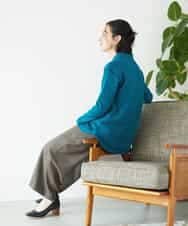 NHPAF18270 GIANNI LO GIUDICE(小さいサイズ)(メゾン ドゥ サンク) [日本製]ウールマイクロループスクランブル編みチュニックカットソー グリーン