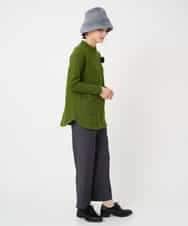 NHPAF18270 GIANNI LO GIUDICE(小さいサイズ)(メゾン ドゥ サンク) [日本製]ウールマイクロループスクランブル編みチュニックカットソー グリーン