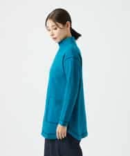 NHPAF18270 GIANNI LO GIUDICE(小さいサイズ)(メゾン ドゥ サンク) [日本製]ウールマイクロループスクランブル編みチュニックカットソー ブルー