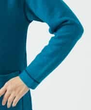 NHPAF18270 GIANNI LO GIUDICE(小さいサイズ)(メゾン ドゥ サンク) [日本製]ウールマイクロループスクランブル編みチュニックカットソー ブルー