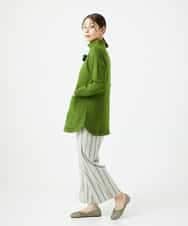 NHPAF18270 GIANNI LO GIUDICE(小さいサイズ)(メゾン ドゥ サンク) [日本製]ウールマイクロループスクランブル編みチュニックカットソー ブルー