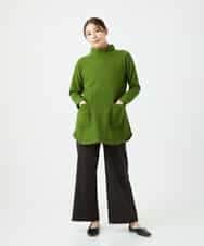 NHPAF18270 GIANNI LO GIUDICE(小さいサイズ)(メゾン ドゥ サンク) [日本製]ウールマイクロループスクランブル編みチュニックカットソー ブルー