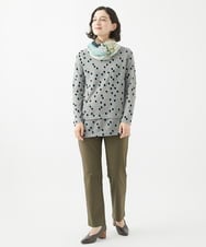 NHPCA01290 GIANNI LO GIUDICE(小さいサイズ)(メゾン ドゥ サンク) [日本製]フロッキードットプリントチュニックカットソー ライトグレー